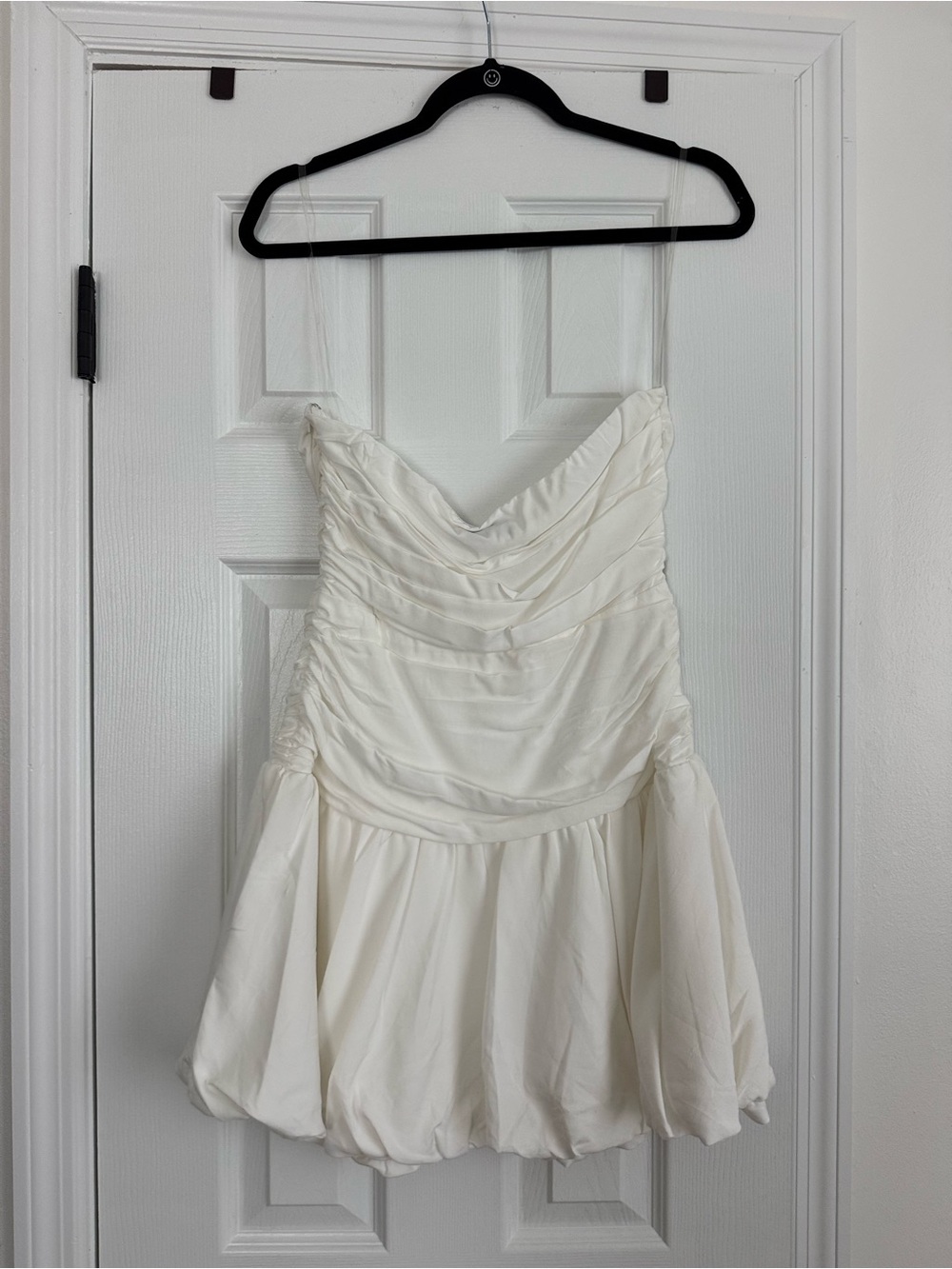 Glamour Girl Strapless Bubble Hem Mini Dress White - Picture 4 of 6